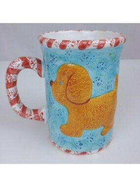 Vintage 2000 Lotus 3D Farm Animals Coffee Cup Mug Puppy Sheep